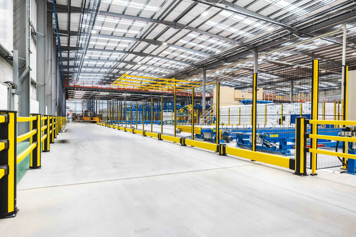 Pedestrian barrier and impact protection on warehouse and factory floor