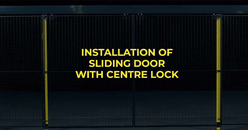 Assembly Sliding Door With Center Lock Machine Guarding Axelent