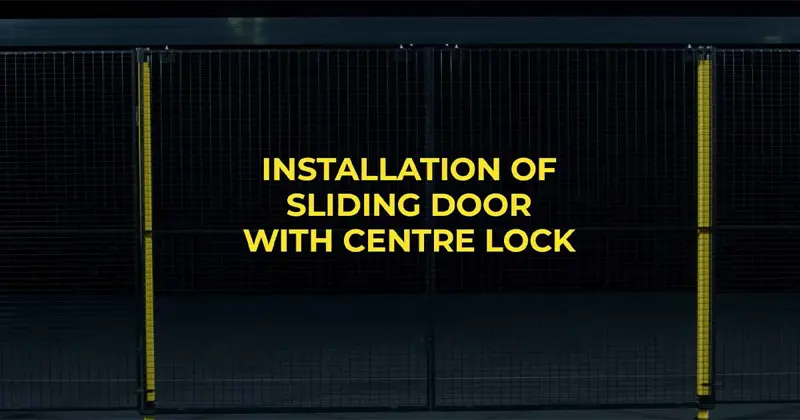 Assembly Sliding Door With Center Lock Machine Guarding Axelent