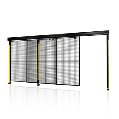 Single sliding door with 2-step rail
