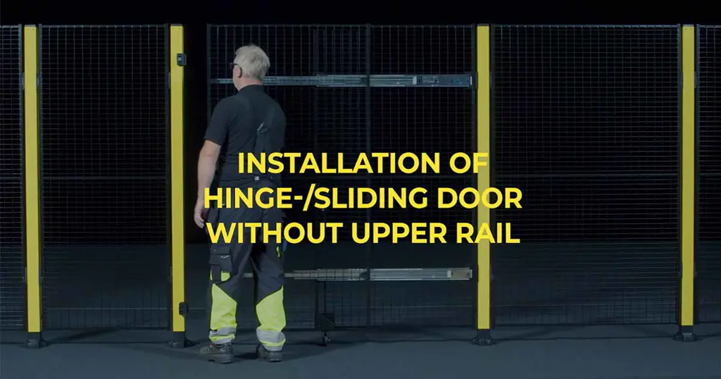 Assembly Single Hinge Sliding Door Without Upper Rail Machine Guards