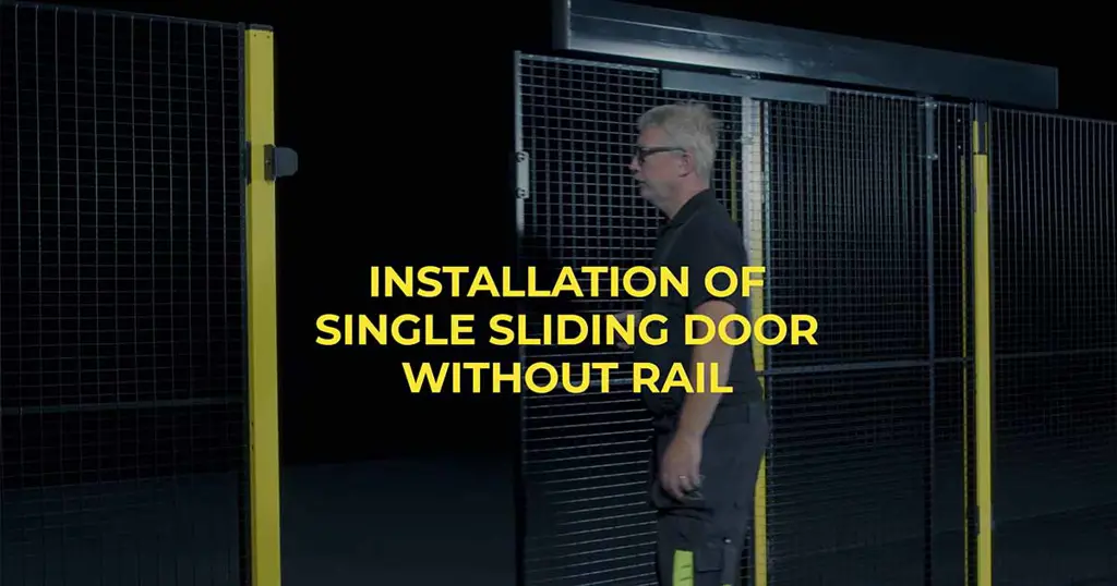 Assembly Single Sliding Door without rail Machine Guards Axelent