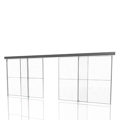 Sliding door with centre lock