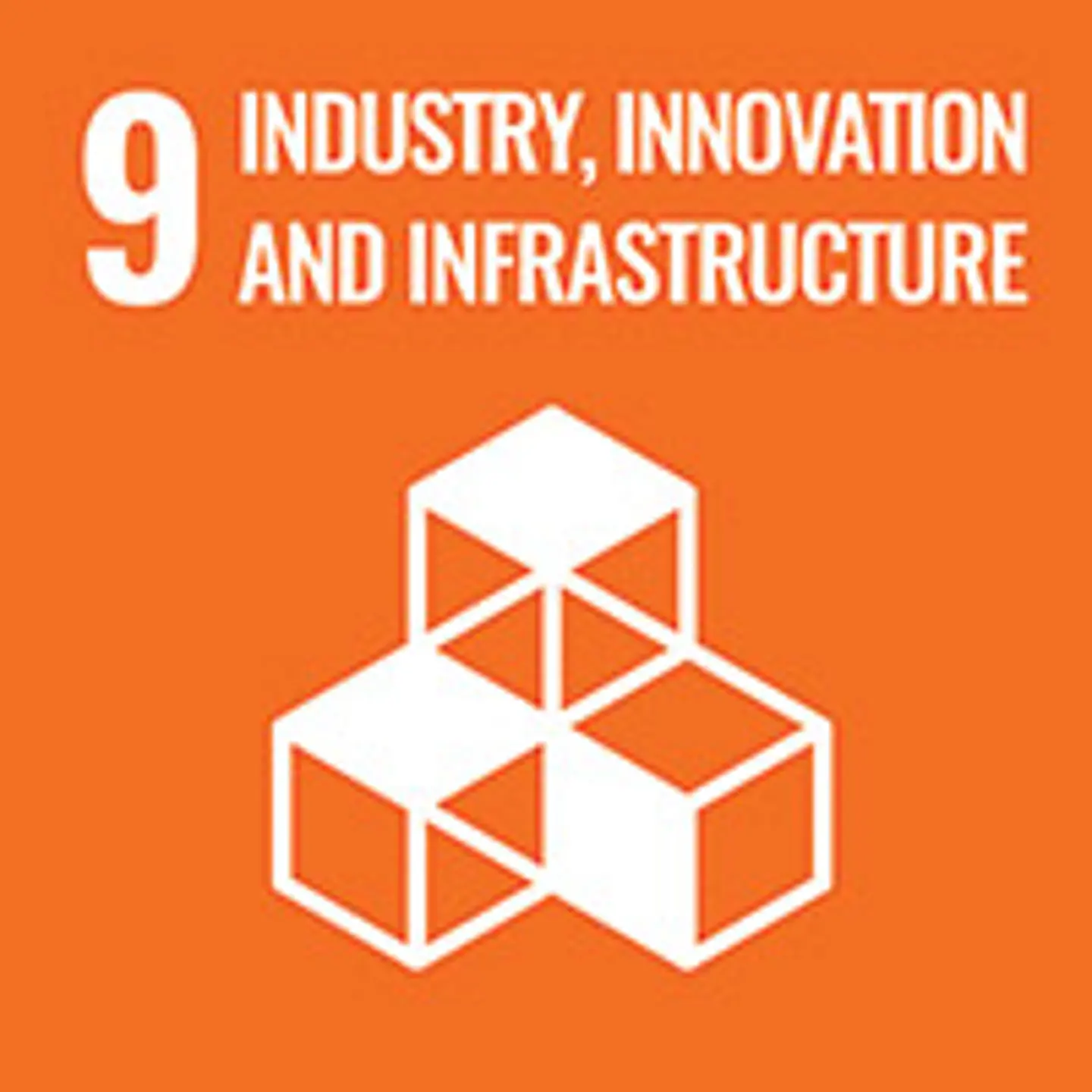 Graphic showing stacked boxes symbolising infrastructure, industry, and infrastructure