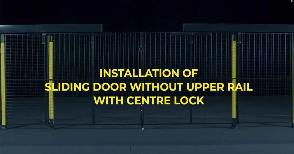 Assembly Sliding Door Without Upper Rail With Center Lock Machine Guards Axelent