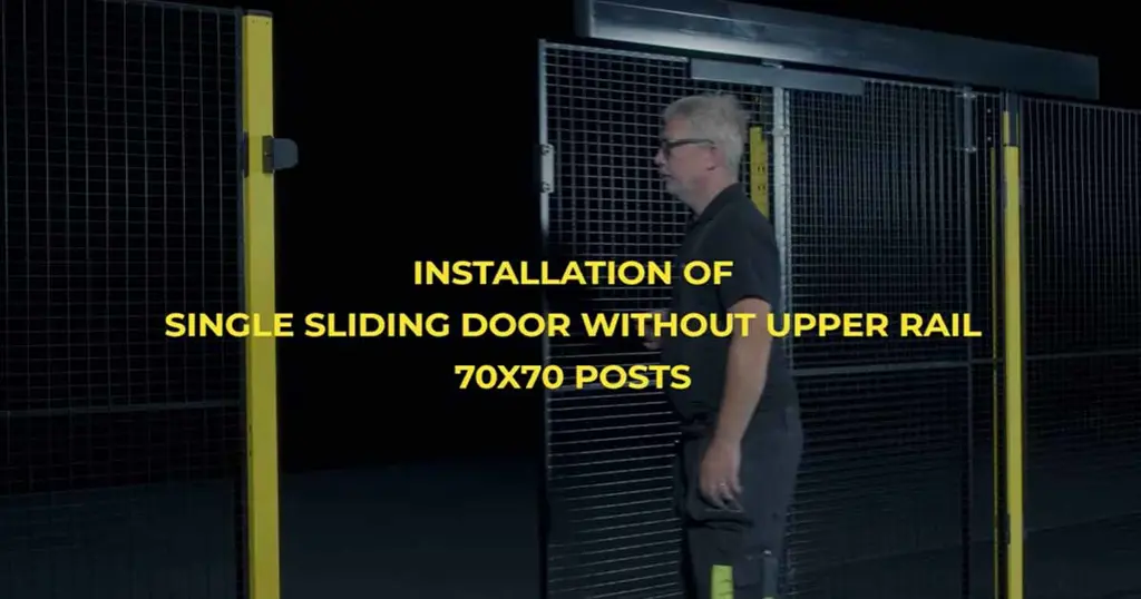 Assembly Single Sliding Door Without Upper Rail Machine Guarding Axelent