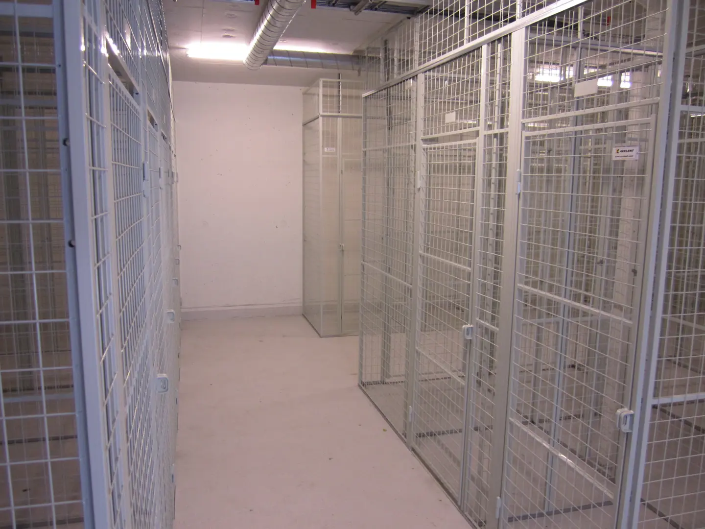 Basement storage mesh cages for apartments and flats.