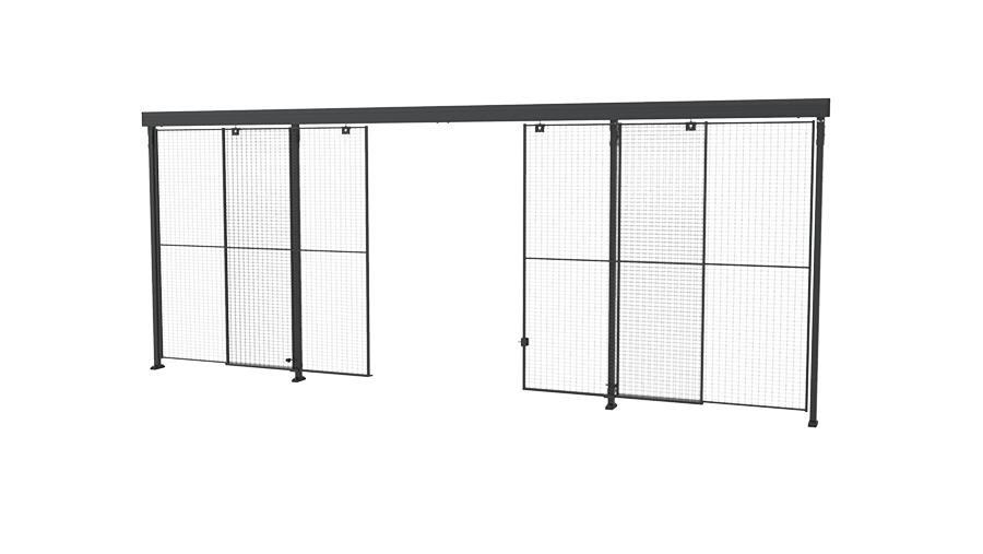 Sliding door with centre lock