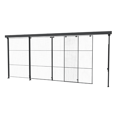 Tripple sliding door with 3-step rail