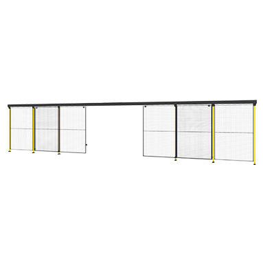 Sliding door with centre lock