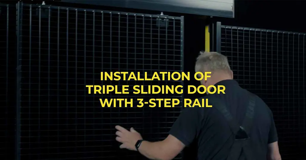 Assembly Sliding Door With 3 Step Rail Machine Guarding Axelent